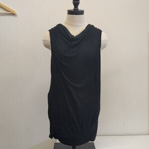 Kische Black Sleeveless draped blouse size small